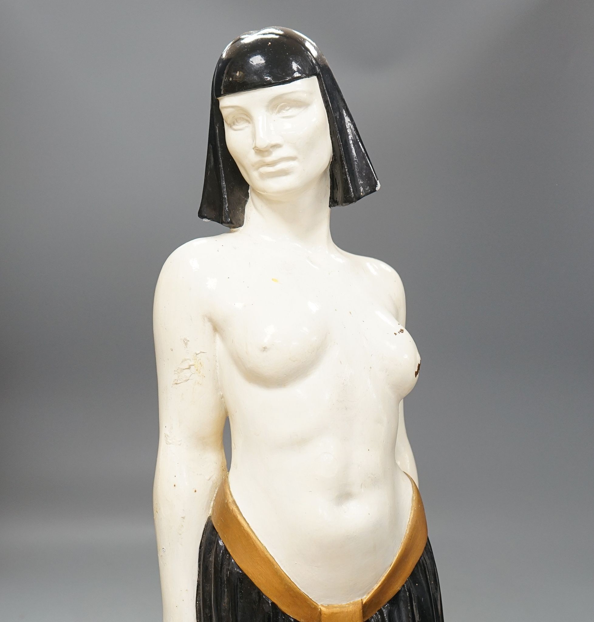 An Art Deco composition figure of an Egyptian lady, 78cm